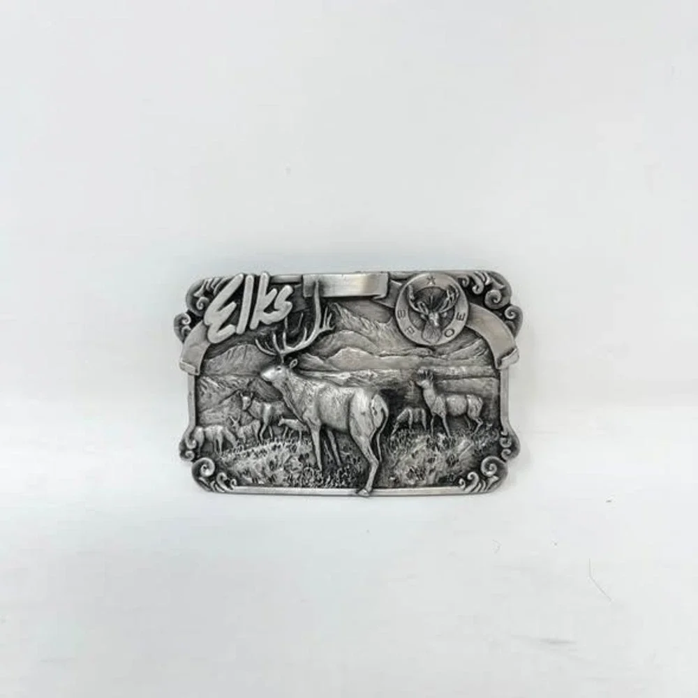 VTG Elks Club Belt Buckle BPOE #LE Great Falls Montana Lodge 80s Siskiyou 3523